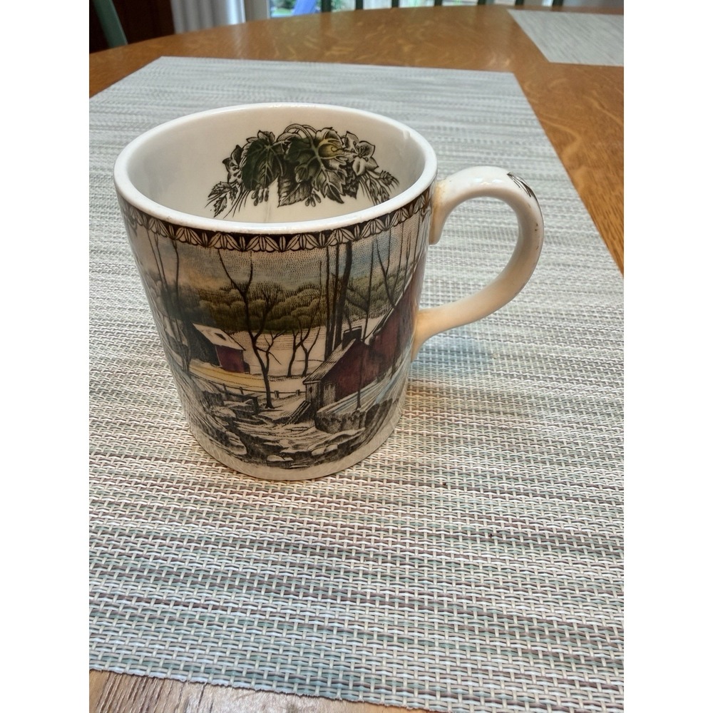 Vtg Johnson Bros Friendly Village Small 3" Mug Coffee Cup Ice House